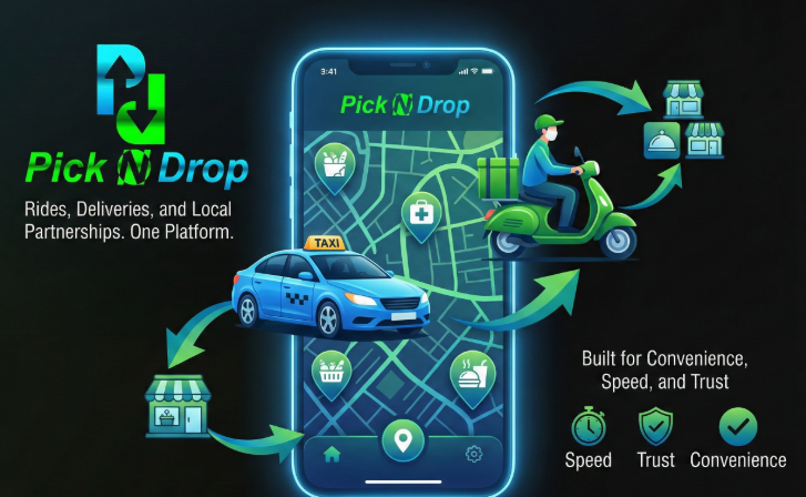 Pick N Drop app illustration